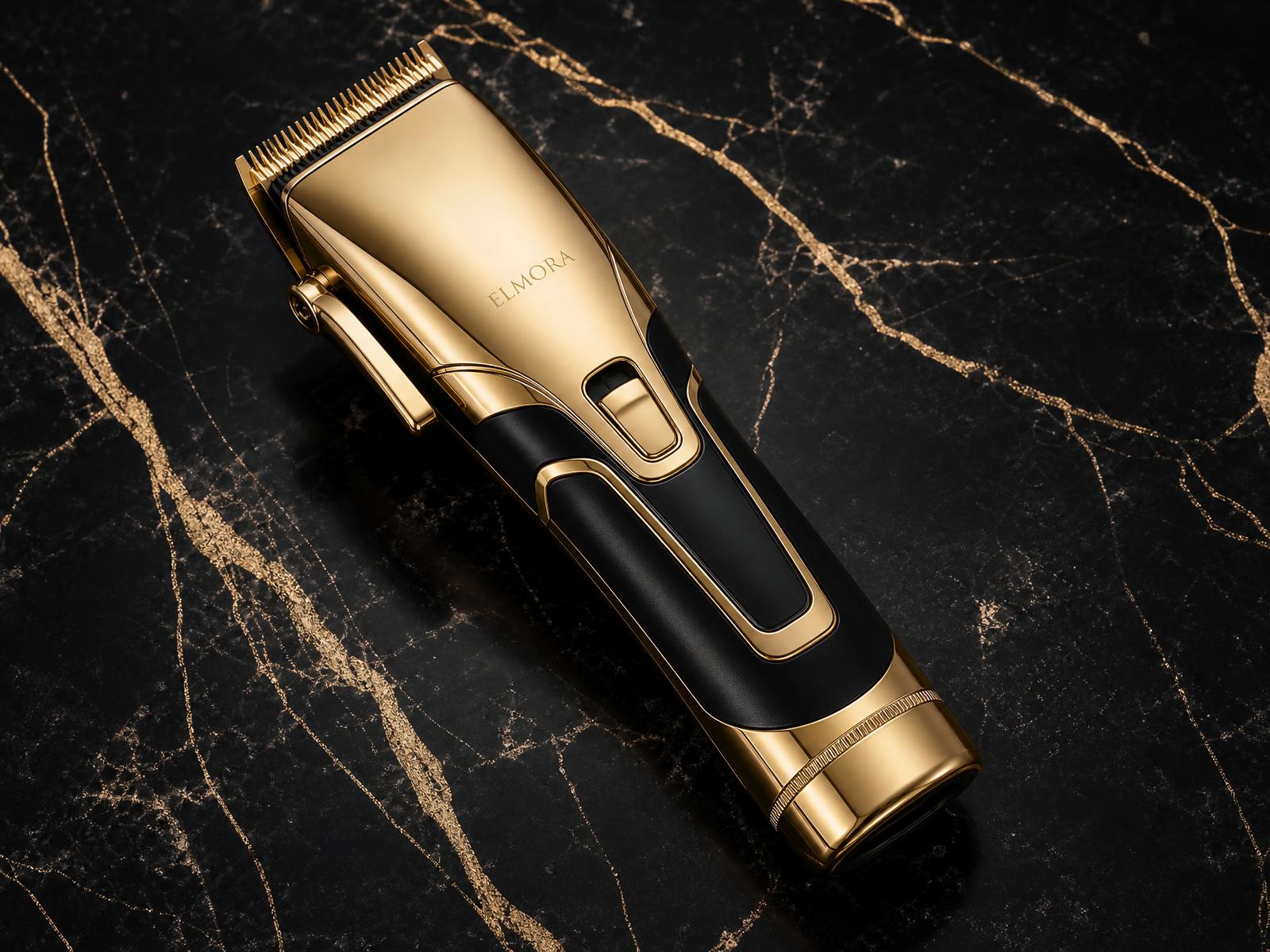 Tondeuse professionnelle or Elmora sur marbre noir